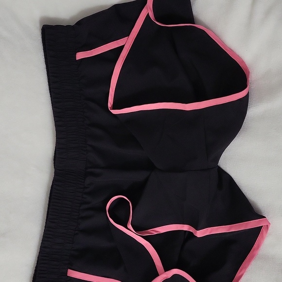 Puma Women's Athletic Shorts in Black with Pink Accents - Picture 5 of 5